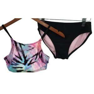 MORE THAN MAGIC Girl Tankini Swim Suit Sz L 10 12 Tie Dye Black Pink Blue Target